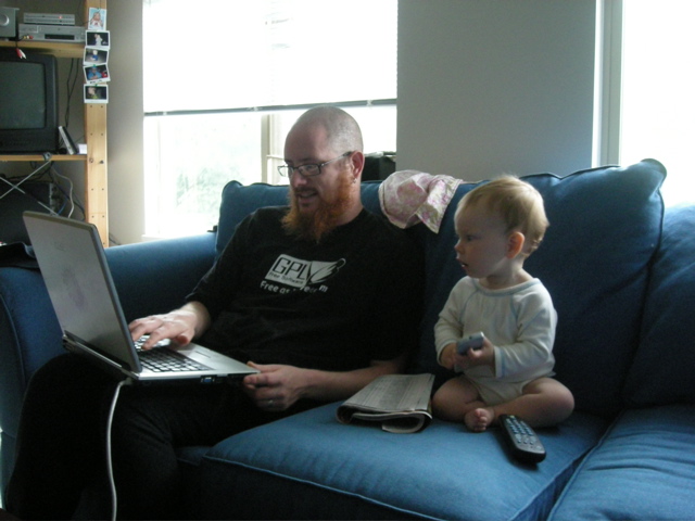 Arlo watching me type on my laptop